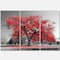 Designart - Big Red Tree on Foggy Day - Landscape Canvas Art Print